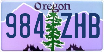 OR license plate 984ZHB