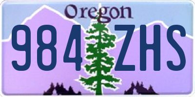 OR license plate 984ZHS