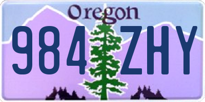OR license plate 984ZHY