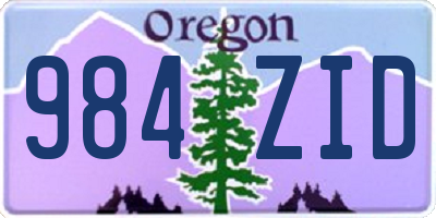 OR license plate 984ZID