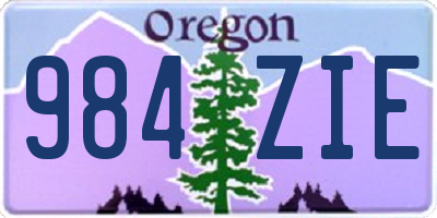 OR license plate 984ZIE
