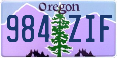 OR license plate 984ZIF