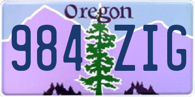OR license plate 984ZIG