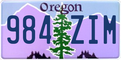 OR license plate 984ZIM