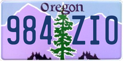 OR license plate 984ZIO
