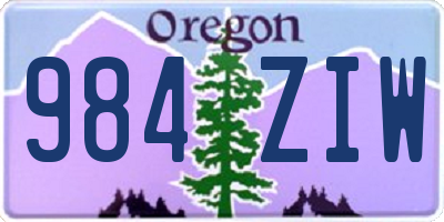 OR license plate 984ZIW