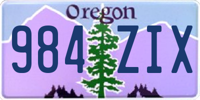 OR license plate 984ZIX