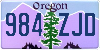 OR license plate 984ZJD