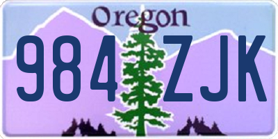 OR license plate 984ZJK