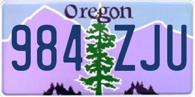 OR license plate 984ZJU