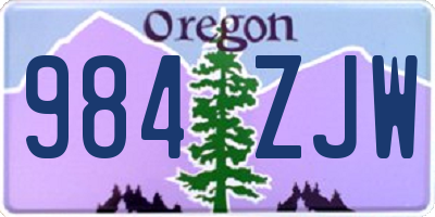 OR license plate 984ZJW