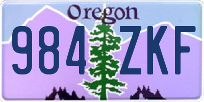 OR license plate 984ZKF