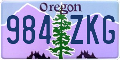 OR license plate 984ZKG