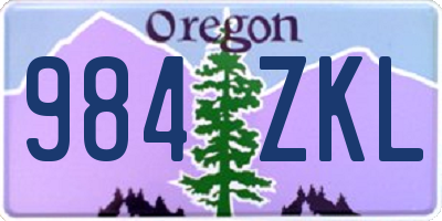 OR license plate 984ZKL