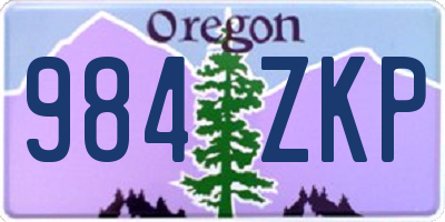 OR license plate 984ZKP