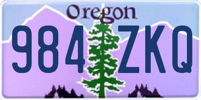 OR license plate 984ZKQ