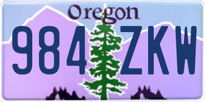 OR license plate 984ZKW