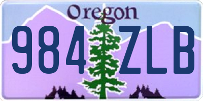 OR license plate 984ZLB