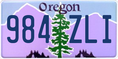OR license plate 984ZLI