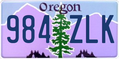 OR license plate 984ZLK