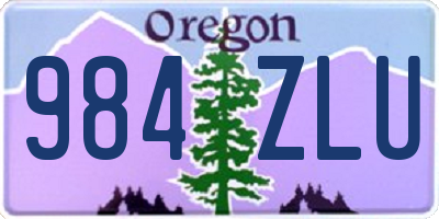 OR license plate 984ZLU