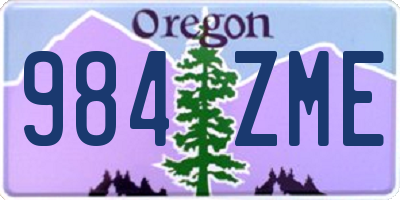 OR license plate 984ZME
