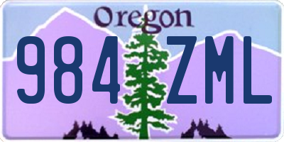 OR license plate 984ZML