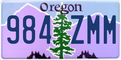 OR license plate 984ZMM