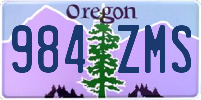 OR license plate 984ZMS