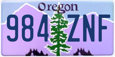 OR license plate 984ZNF