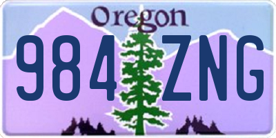 OR license plate 984ZNG
