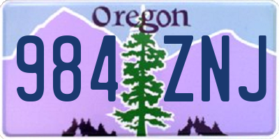 OR license plate 984ZNJ