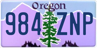 OR license plate 984ZNP