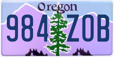 OR license plate 984ZOB