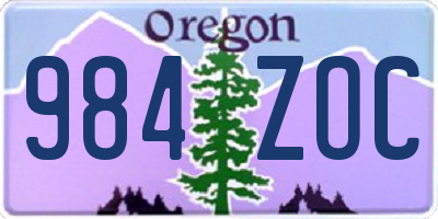 OR license plate 984ZOC