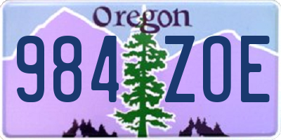 OR license plate 984ZOE