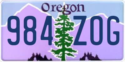 OR license plate 984ZOG