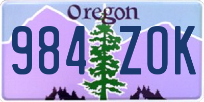 OR license plate 984ZOK