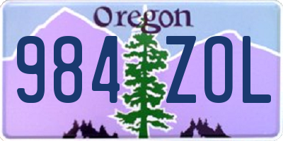 OR license plate 984ZOL