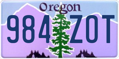 OR license plate 984ZOT
