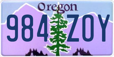 OR license plate 984ZOY