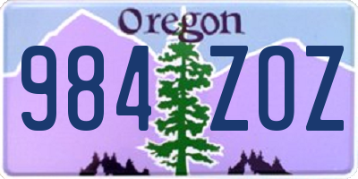 OR license plate 984ZOZ