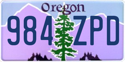 OR license plate 984ZPD