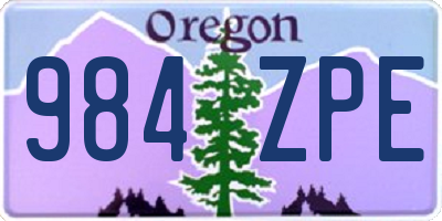 OR license plate 984ZPE