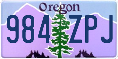 OR license plate 984ZPJ