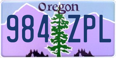 OR license plate 984ZPL