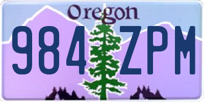 OR license plate 984ZPM