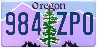 OR license plate 984ZPO