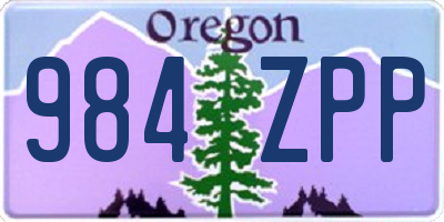OR license plate 984ZPP