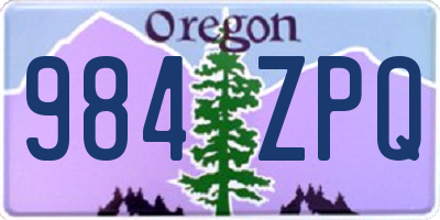 OR license plate 984ZPQ